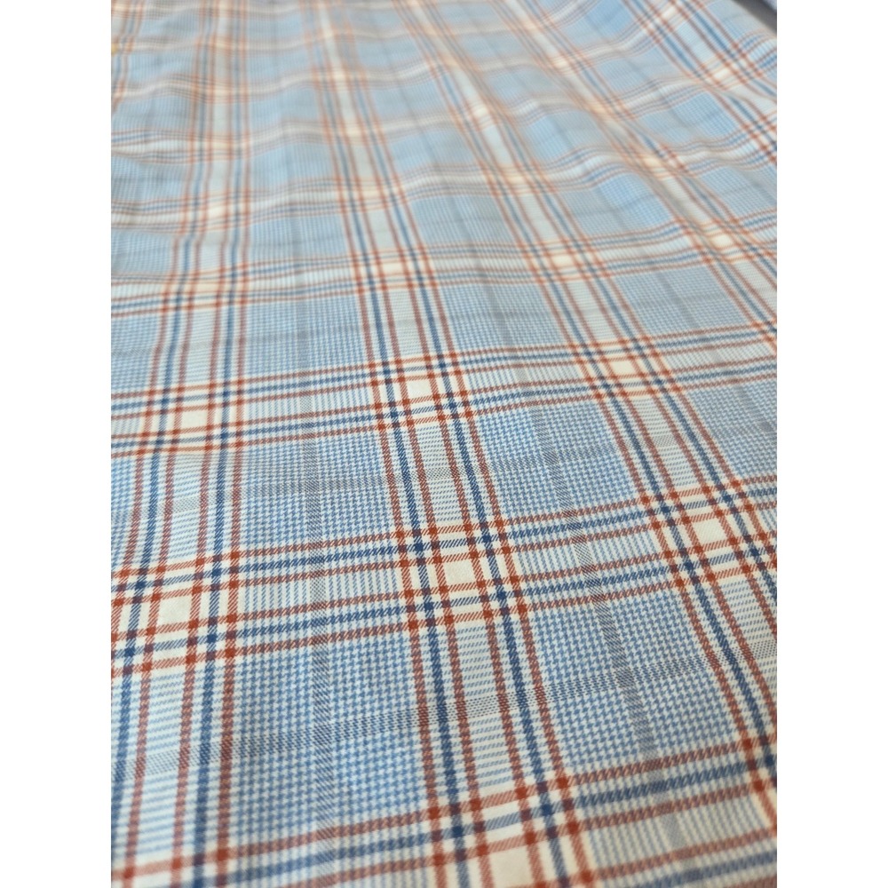 Peter Millar Shirt Mens 2 Extra Large Blue Plaid Golf Office Dress Wool Blend - Picture 5 of 8
